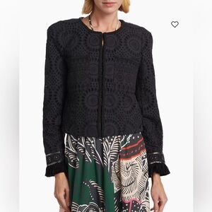 Elegant Black Lace Women's Jacket